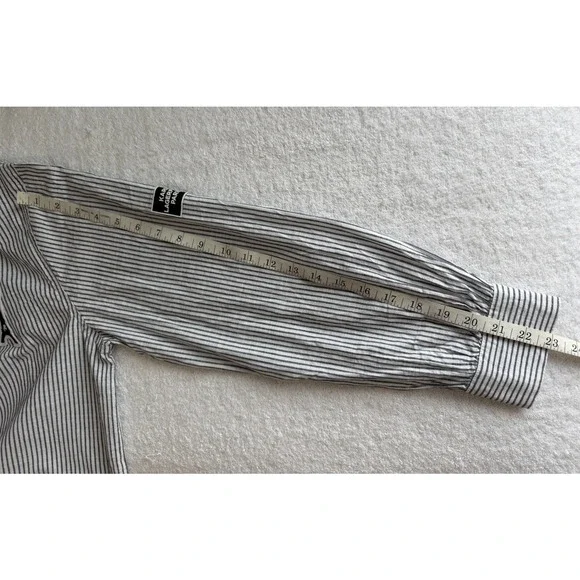 Karl Lagerfeld Paris limited Edition Striped Statement button down boho Sz L - Picture 7 of 8